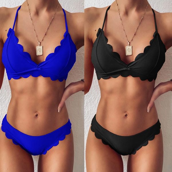 

pull swimsuit push bra bikini women's 2 pieces high waist large solid color