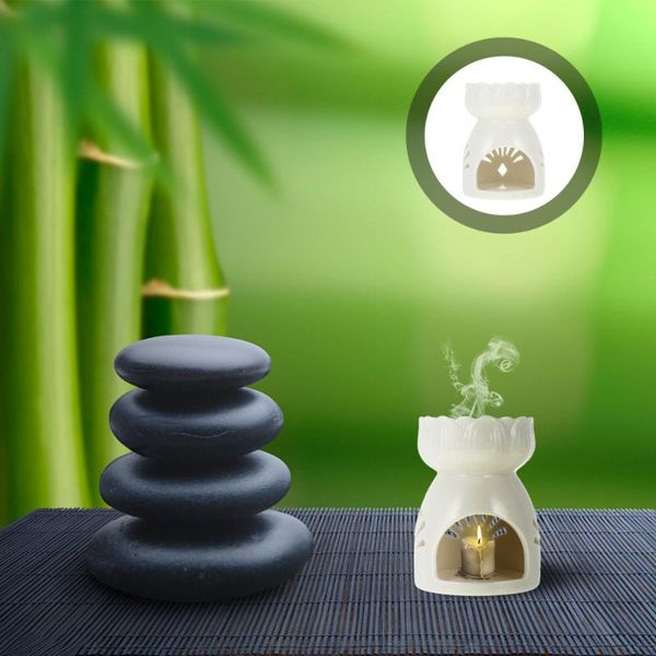 

fragrance lamps 1pc ceramic burner home essential oil aroma lamp (fan shape style)