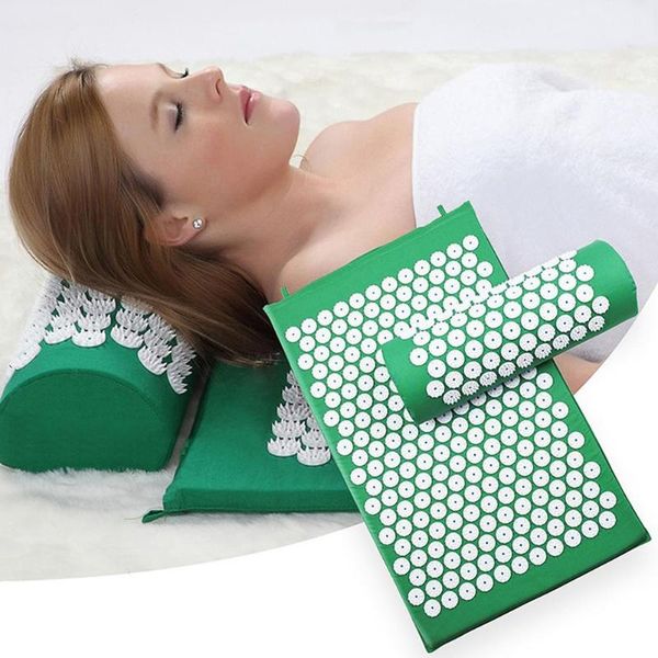 

cushion/decorative pillow acupressure massager cushion body pain relieve spike yoga mat with back foot massage pad stress effective