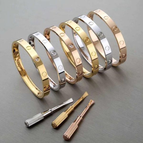 

brand women men couple bracelet 316 titanium steel love screw bangle bracelet, Golden;silver