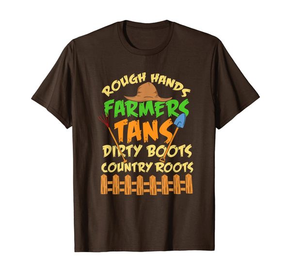 

farmer rough hands farmers tans dirty boots country roots t-shirt, White;black