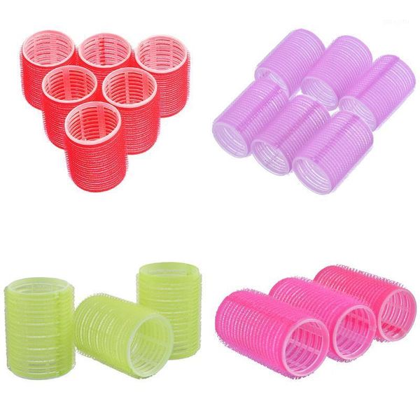 

6x big self grip hair rollers cling diy curlers 4cm1, Black