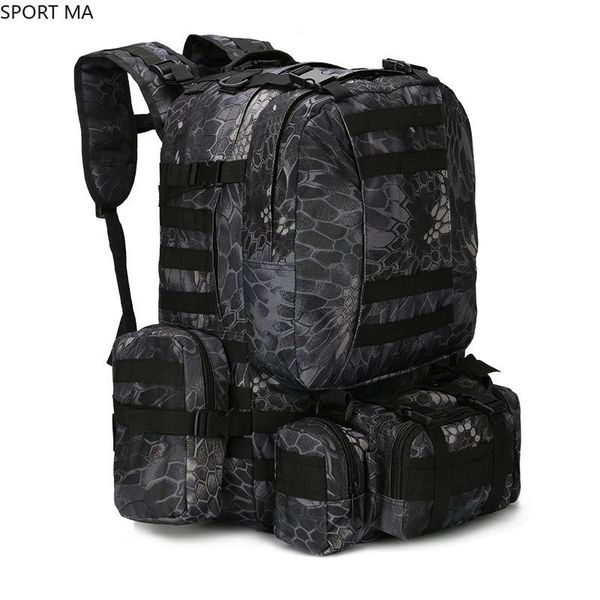 

outdoor bags 50l tactical backpack 4 in 1 military army rucksack molle sport bag men camping hiking travel climbing