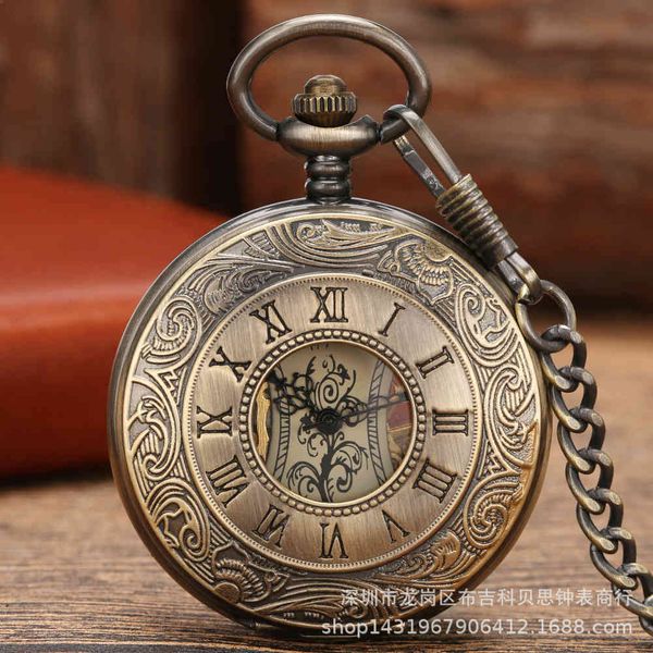 

nostalgic double display gold roman literal manual mechanical pocket watch, Slivery;brown