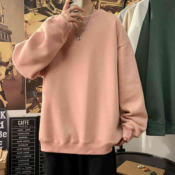 

men's hoodies & sweatshirts men solid 100% cotton harajuku mens spring autumn korean fashions oversized japanese streetwear clothes 3va, Black