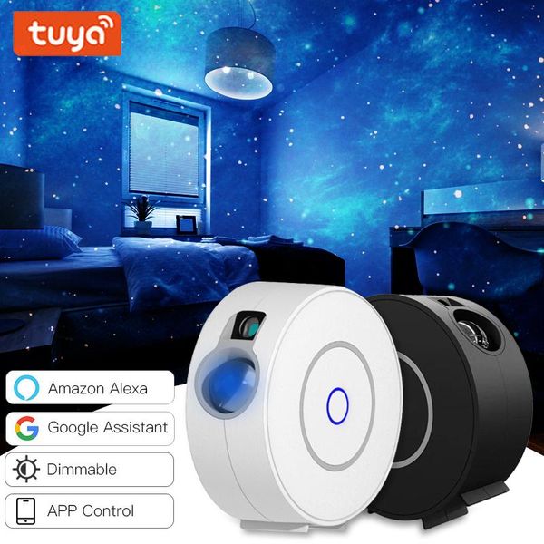 

smart home control tuya star projector wifi laser starry sky waving night light led colorful work with alexa and google assist