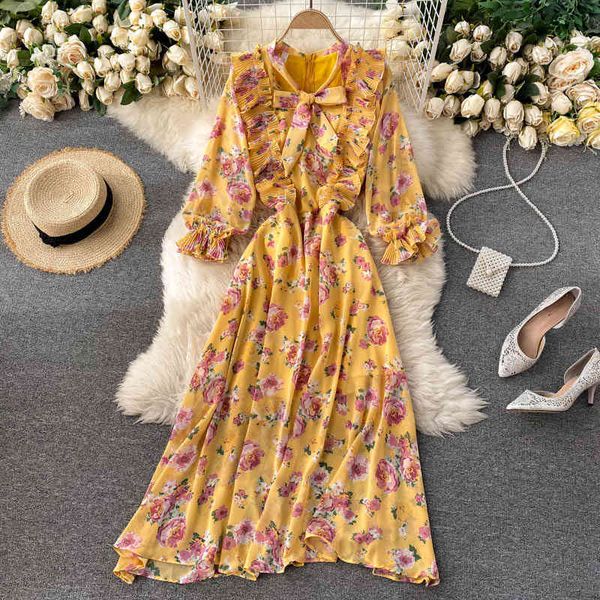 

two piece dress foamlina summer foral print maxi dress women boho nine points sleeve bowtie pleated ruffles beach holiday chiffon, White