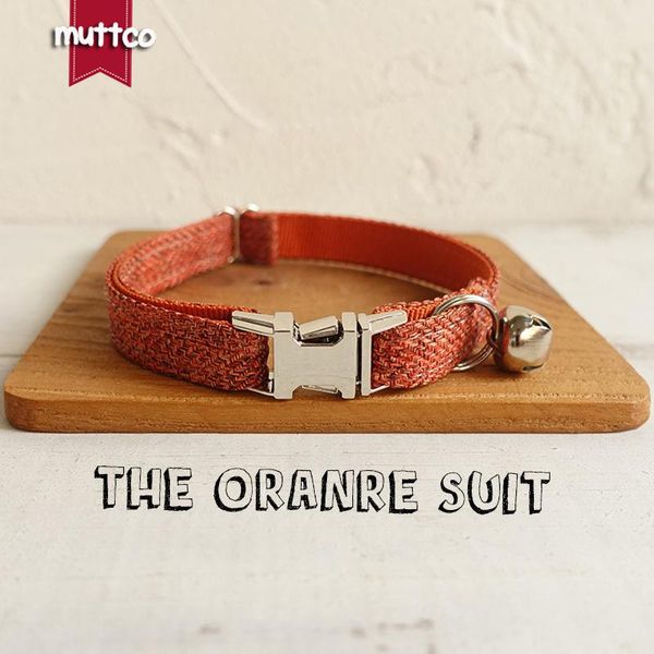 

handmade kitten collar the orange suit gentleman pet products personalized id for small cat ucc069 collars & leads