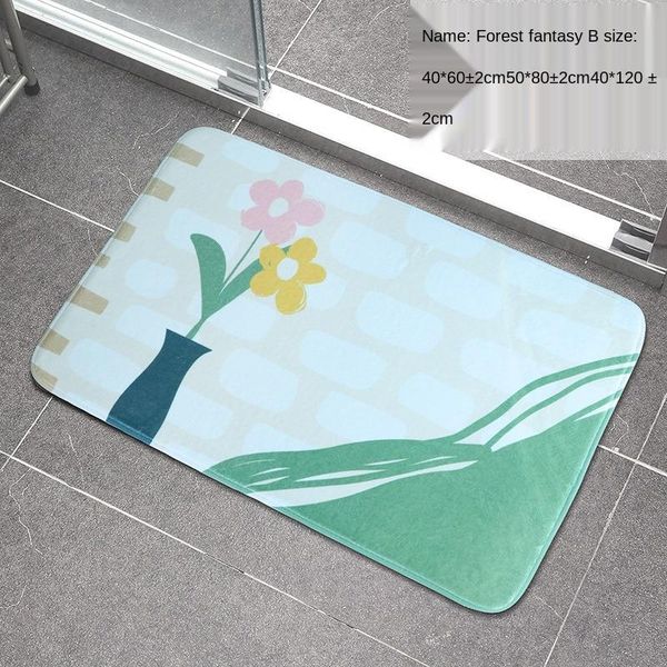 

bath mats modern household bathroom mat flannel absorbent non-slip kitchen floor bedroom living room carpet rug