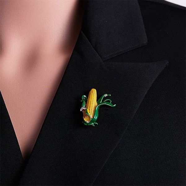 

pins, brooches shining banana for women corn pins fashion vivid design plant, Gray