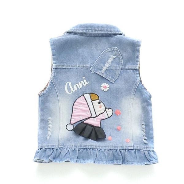 

vest girls denim jeans jackets for 8 casual outerwear children clothing spring autumn clothes kid vests toddler, Blue