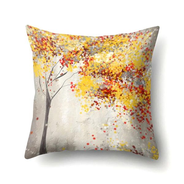 

cushion/decorative pillow lychee 45x45cm oil painting series printed cushion case colorful polyester peachskin cover for bedroom home office
