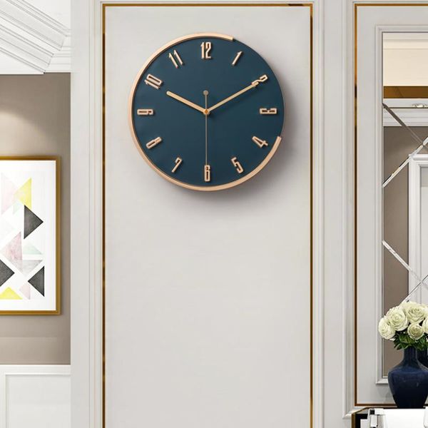 

wall clocks luxury clock living room decoration metal watches home decor nordic modern kitchen creative mute