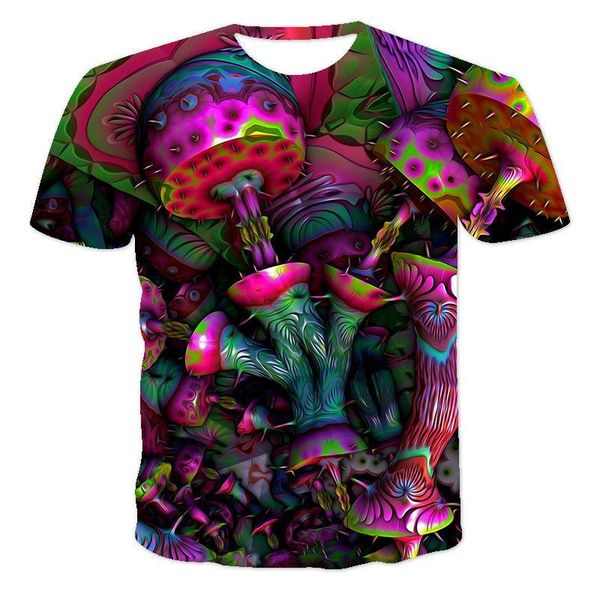 

men's t-shirts 2021 casual fashion 3d abstract art print summer short-sleeved round neck and women's sports t-shirt, White;black