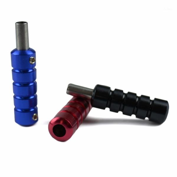 

1pcs aluminum tattoo machine grip stainless steel blue pipe for guns tube accesories handle supplies1