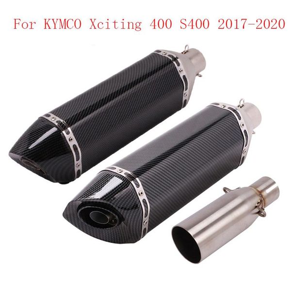 

motorcycle exhaust system baffle muffler db killer middle mid connection link pipe for kymco xciting 400 s400 2021-2021
