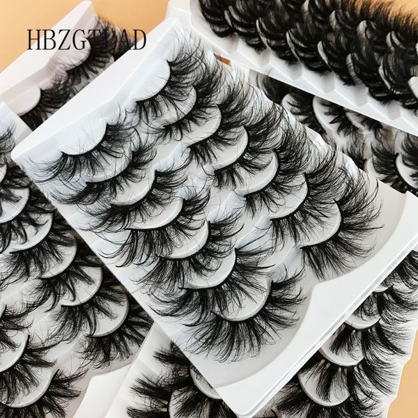 

false eyelashes 7 pair 3d mink lashes cruelty 25mm fluffy messy natural long thick extension