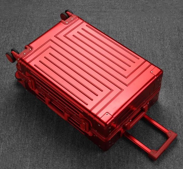 Suitcases High-grade 100% Aluminum-magnesium Rolling Luggage For Boarding Spinner Travel Suitcase With Wheels 240115