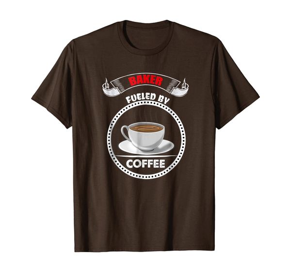 

baker tool gift t-shirt, pastry chef, fueled by coffee cup, White;black
