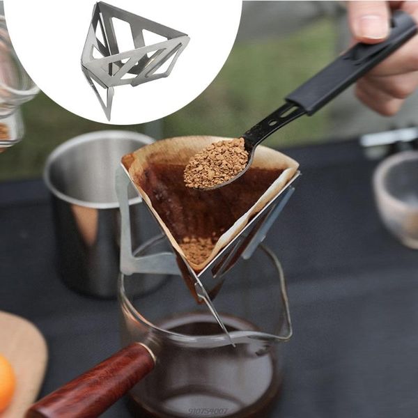 

coffee filters removable filter portable stainless steel folding funnel cup holder travel camping stove