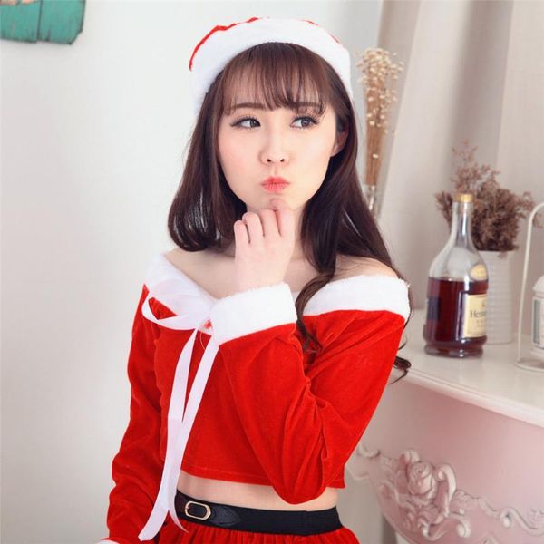 

arrival fashion casual women's winter christmas party cosplay long sleeve hooded dancer mini sets women suits #4f02 two piece pants, White