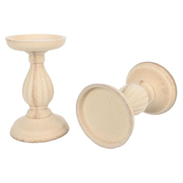 

candle holders 2pcs wooden retro candlesticks wood deskornament