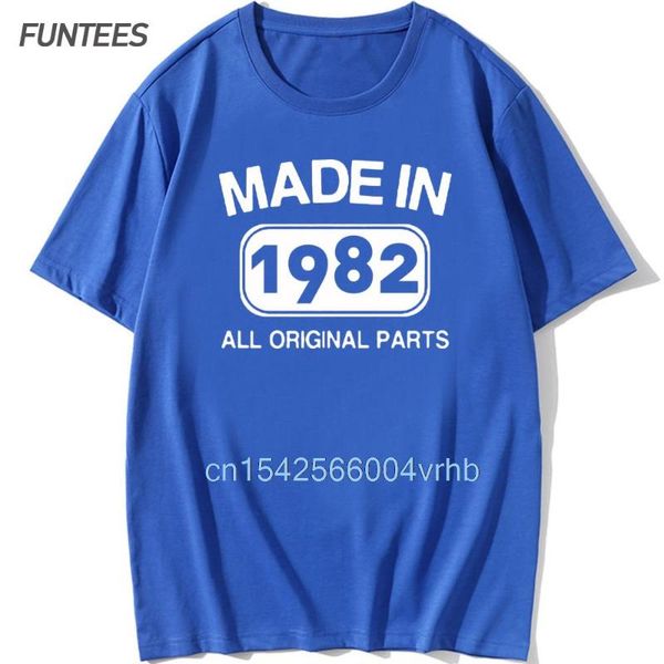 

men's t-shirts made in 1982 t shirt men cotton summer o neck birthday gift tee funny man tshirt xs-3xl, White;black