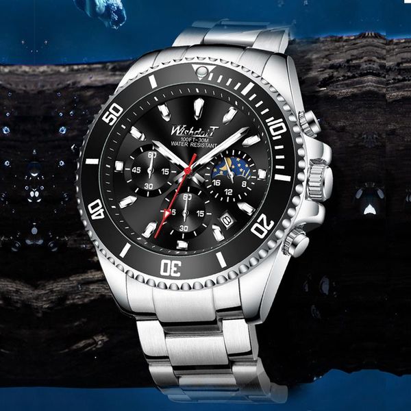 

wristwatches 2021 fashion mens watches with stainless steel sports waterproof quartz watch men relogio masculino, Slivery;brown