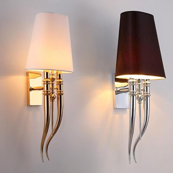 

creative led wall lamp els modern iron lamps dining living room bedroom double head ac85-265v sconce light fixtures