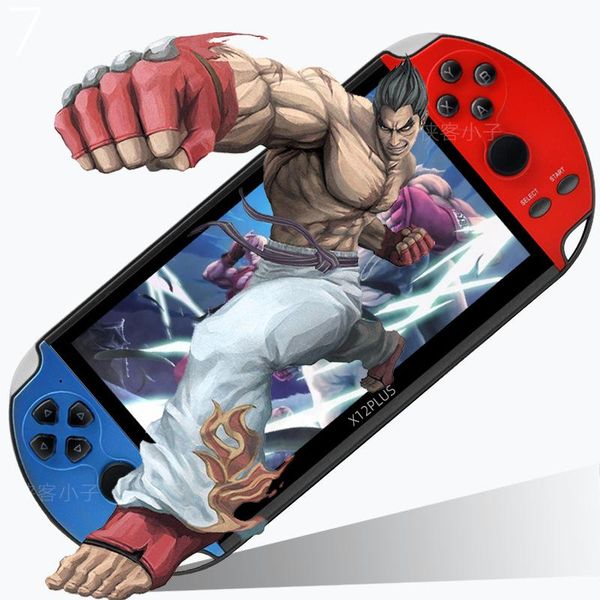 

portable game players x12 plus 7 inch lcd video console 1000 games 16gb handheld double joystick controller mp5 player av output tf card