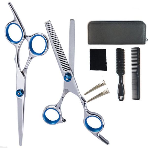 

hair scissors 8 pcs hairdressing professional kit cutting tail comb cape cutter