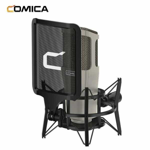 

microphones comica stm01 professional studio vocal condenser cardioid microphone for smartphone camera 34mm gold-plating large diaphragm