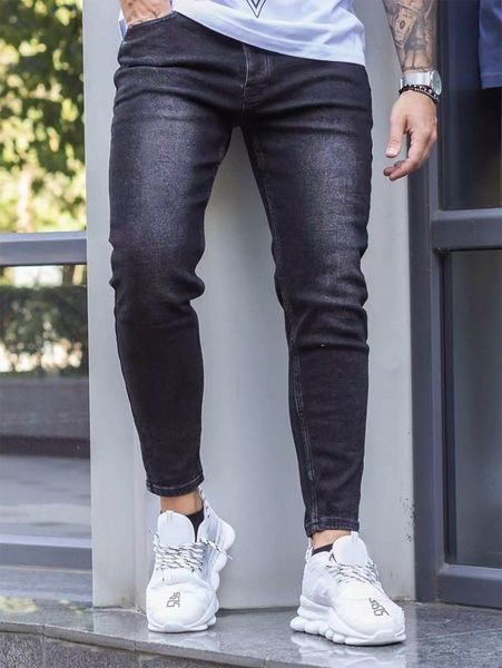 

men bleach wash skinny jeans i5yo#, Blue