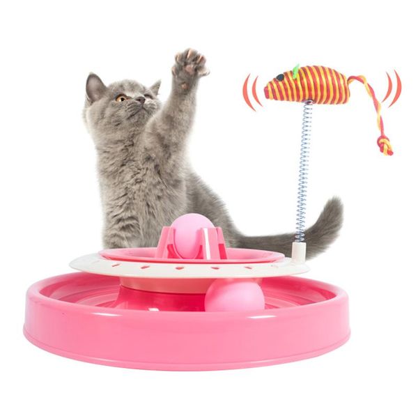 

cat crazy ball disc game disk turnplate interactive entertainment pet kitten mouse spring turntable toy amusement training plate toys