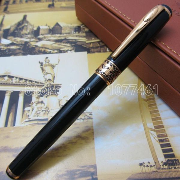 

baoer metal case black and gold clip m nib fountain pen g2251c pens