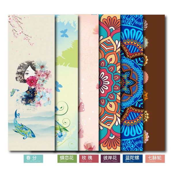 

5mm 183*61cm tpe suede yoga mat pad sport non-slip color printed slimming fitness exercise for gym travel esterilla pilates mats