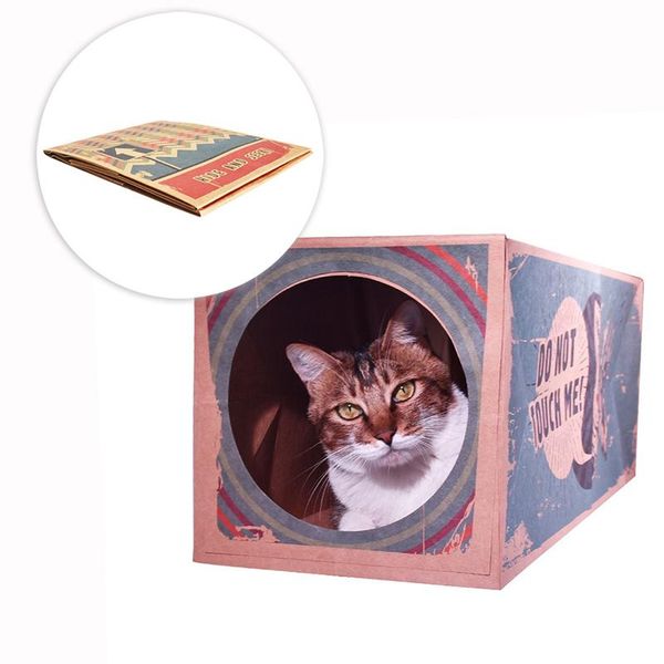 

cat toys toy kraft paper tunnel for kittens playing house folding play hide tubes collapsible crinkle game holes teasing