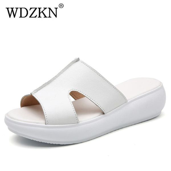 

slippers wdzkn fashion women summer casual beach slides concise black white open toe slip on wedges platform female