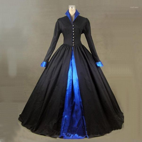 

casual dresses summer gothic victorian party period dress 18th century black long sleeve stage performance princess ball gowns, Black;gray