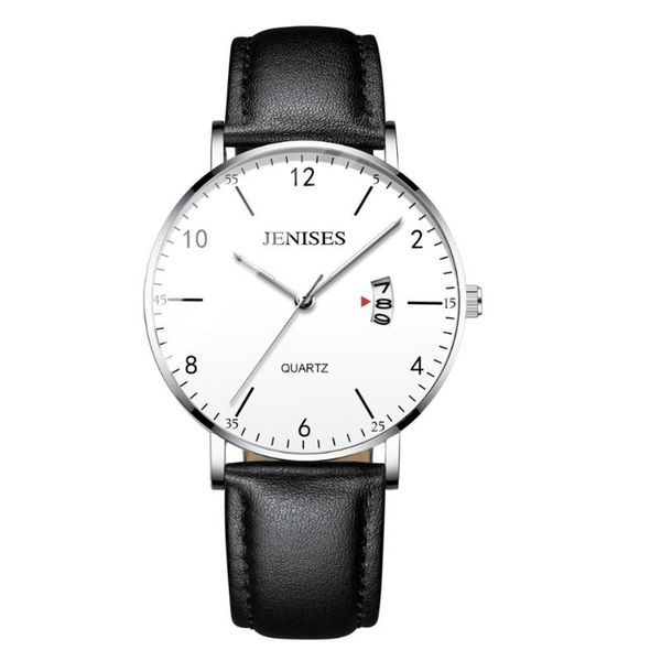 

wristwatches classic designer wristwatch for men black leather strap relogio date luminous dial analog sport watch mens waterproof gift 2021, Slivery;brown