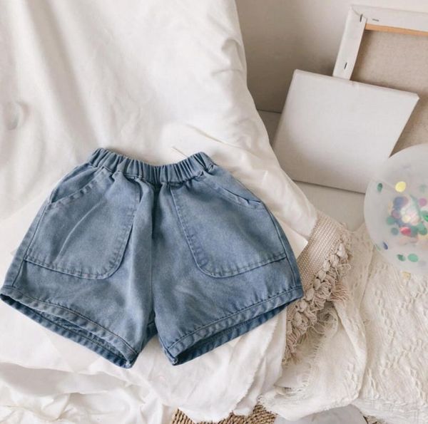 

style girls boys denim shorts summer cotton fashion kids, Black