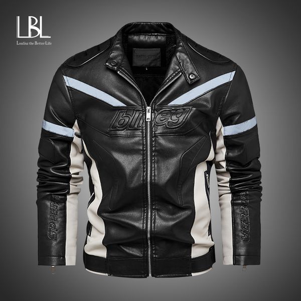 

lbl winter wool fashion support motorcycle men's reflective pu leather et, Black