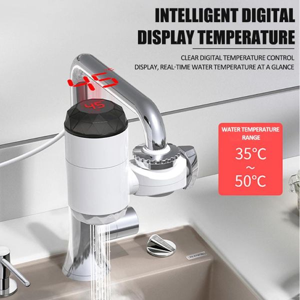 

kitchen faucets 3000w led display digital electric water heating tap instant faucet tankless heater