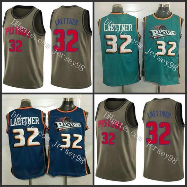 

detroit pistons men 32 christian laettner 25 rose retro basketball jersey, Black
