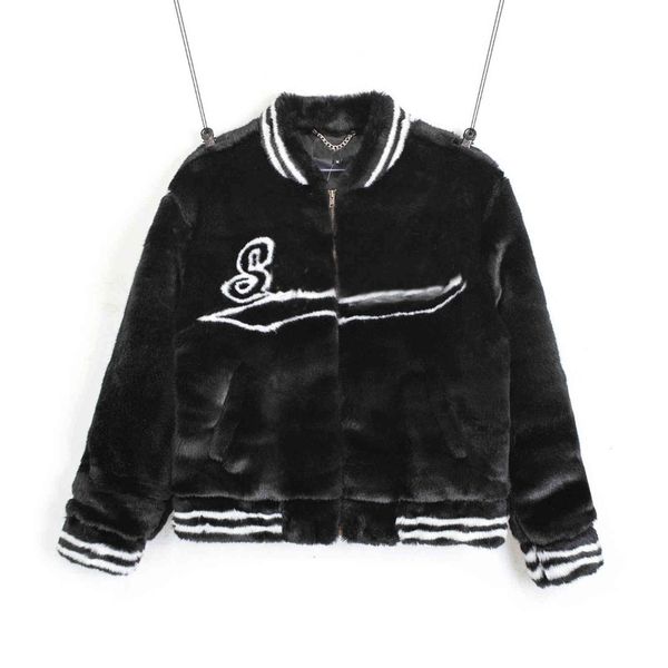 

men's fur & faux 20ss mens fur coat hip hop street fashion faux jacket laser cutting of letters on chest comfortable handsome autumn wi, Black