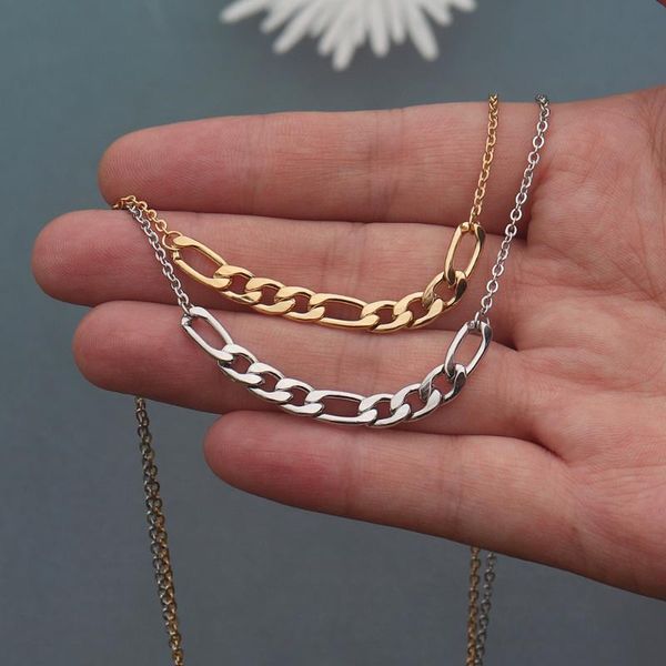 

chains figaro chain pendant necklace minimalist jewelry stainless steel necklaces gold silver plated colar masculino friends
