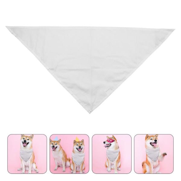 

dog apparel 6pcs pure white pet triangle scarfs handkerchief props supplies