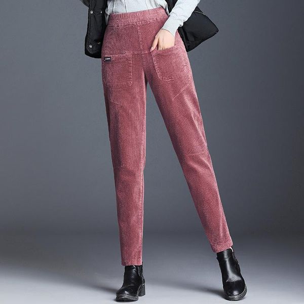 

women's pants & capris stretch loose waist woman style corduroy harem the korean version fashion casual, Black;white