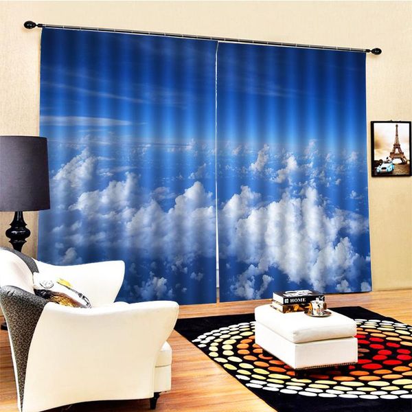 

curtain & drapes custom blue sky curtains 3d blackout for living room bedding cortinas