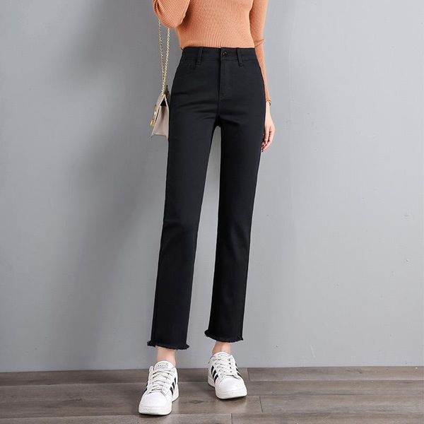 

2021 spring new high-waist slim stretch trousers, Blue